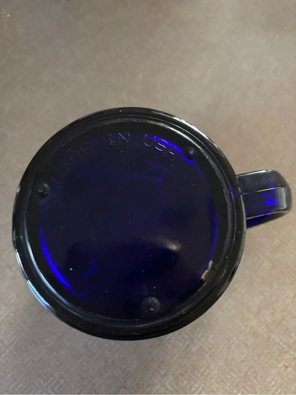 Adidas Cobalt Blue Glass Mug with Winged Shoe Logo